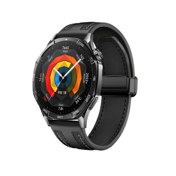 22 mm universal silikone urrem til Samsung, Huawei, Xiaomi Sort
