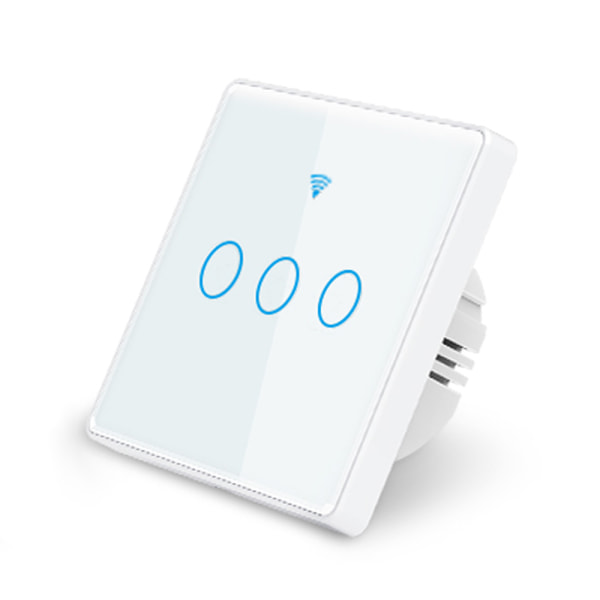 Smart Touch Wall Switch 3 Gang 1 vej Hvid