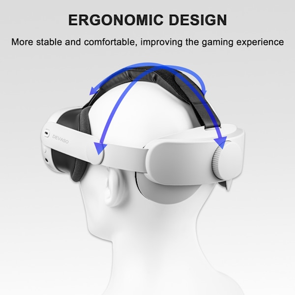 DEVASO justerbar huvudrem för VR-headset Vit