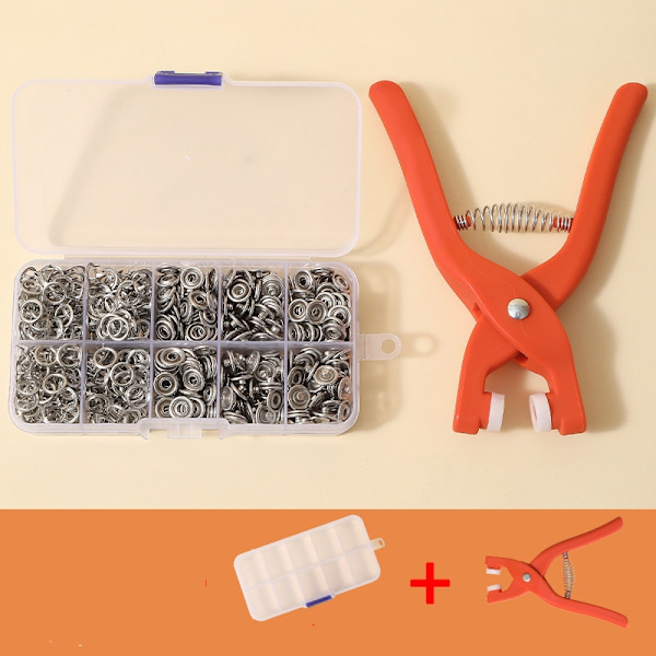 Metallknappar med Fästtång - 50 Pack