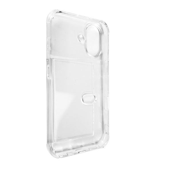 Mobilfodral med kortshållare för iPhone 15 Pro - Transparent