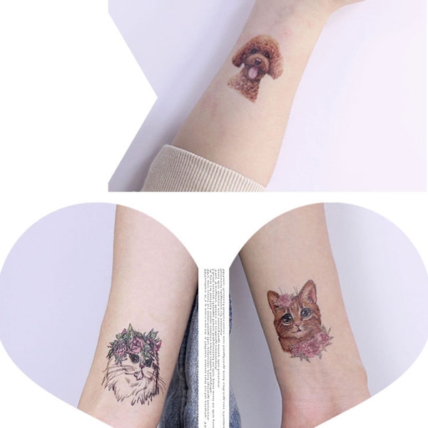 Paket med 10 ark tillfälliga tatueringar Modell 6