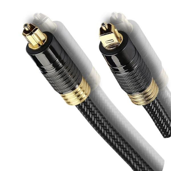 Toslink optisk ljudkabel - nylonflätad syrefri kopparfiberkabel, stöder 5.1/7.1, pop-up-kontakter, 5m/3m valfri längd 3 m 3 m