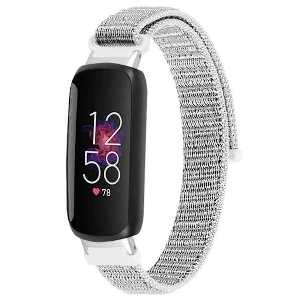 Klockarmband flätad nylon Fitbit Inspire / 1 / 2 / 3 Silver