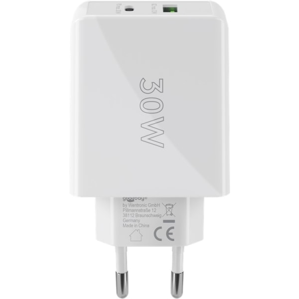 USB-C™ PD kaksoispikalaturi (30 W), valkoinen