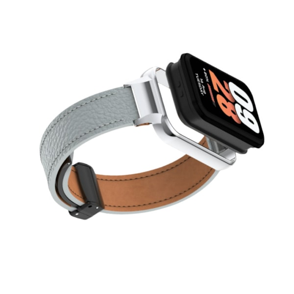 Xiaomi Smart Band 8 Active Strap med Litchi-mönster magnetiskt spänne Grå