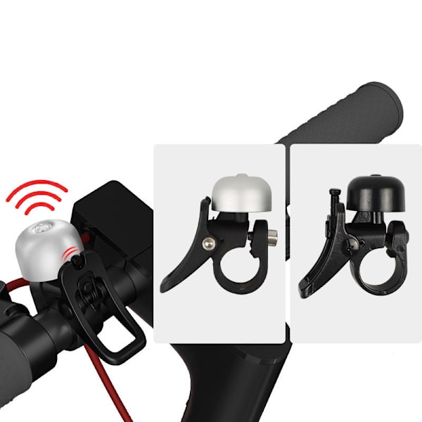 1 st Vit ringklocka med fällbar krok för M365/RPO elscooter
