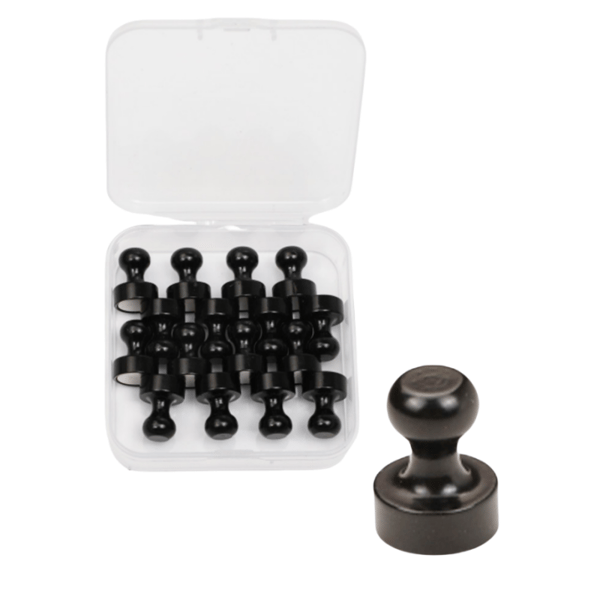 16-pack magnetiska tryckstift, multifunktionella, starka magnetiska tumstift Black Black