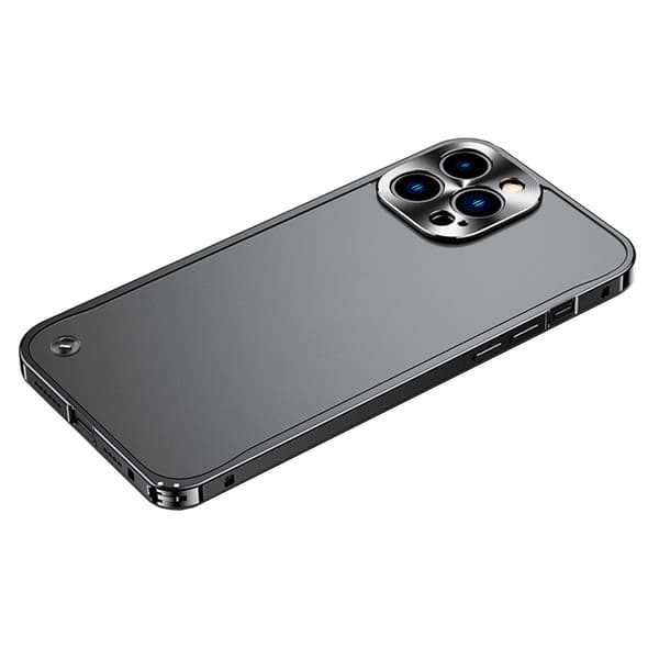 Cool Sort Aluminiumlegering Bumper Case med Søhestespænde, Ikke-Magnetisk, Kompatibel med iPhone 17 Pro Max
