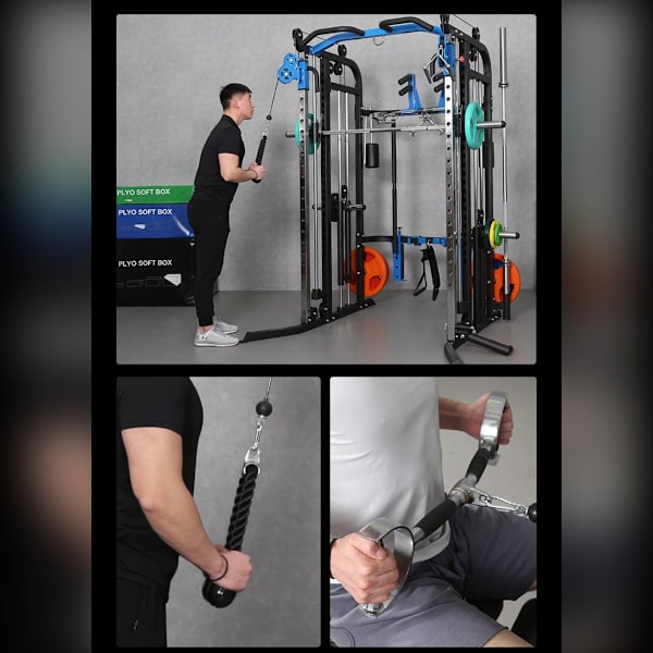 Gummi-belagt high pulley lat bar – 5cm forlænget multi-greb lat pulldown-tilbehør til kabelmaskiner