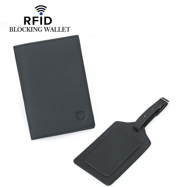 Reseplånbok / Passhållare i Läder med RFID-blockering model 1