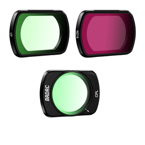 Kameralinsefilter til DJI Osmo Pocket 3, ND16 CPL UV-filtersæt S Sort