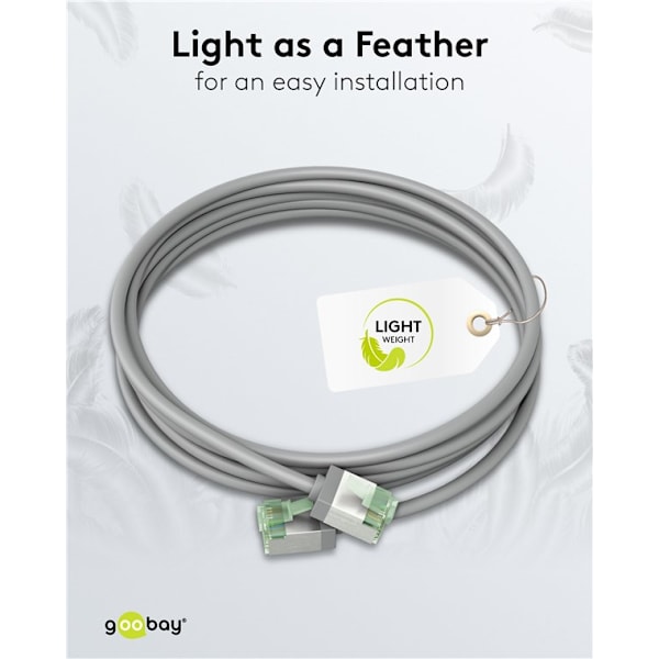 Ultraflexibel patchkabel CAT 8.1, slim, U/FTP, grå