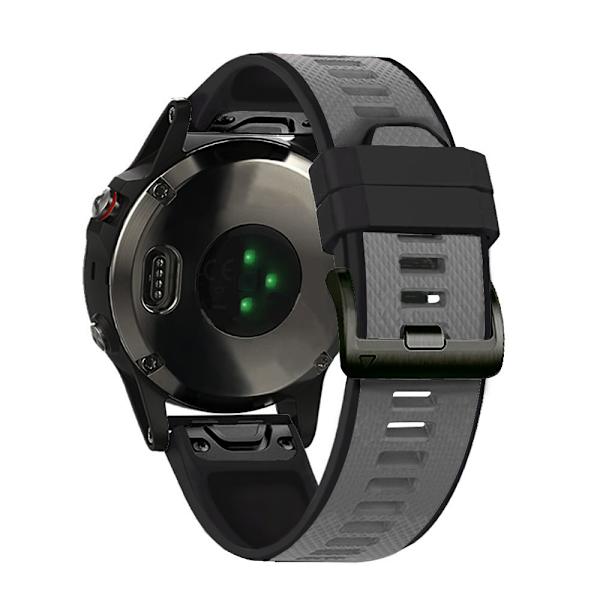 Harmaa ja musta silikoninen ranneke Fenix 6 / 22MM: lle