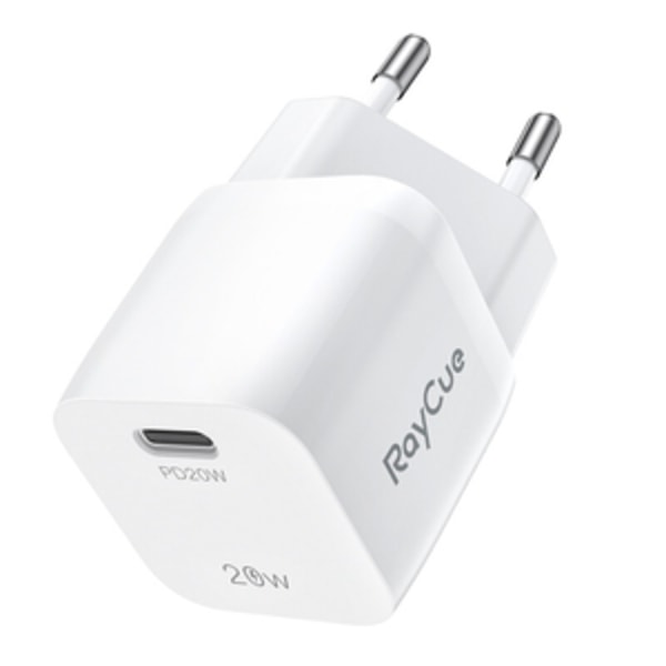 RayCue USB-C PD 20W EU-nätverksladdare (vit)