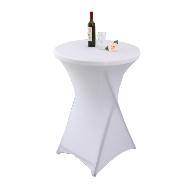 Strækbar cocktailbordsdug til bar udendørs fest Hvid Hvid
