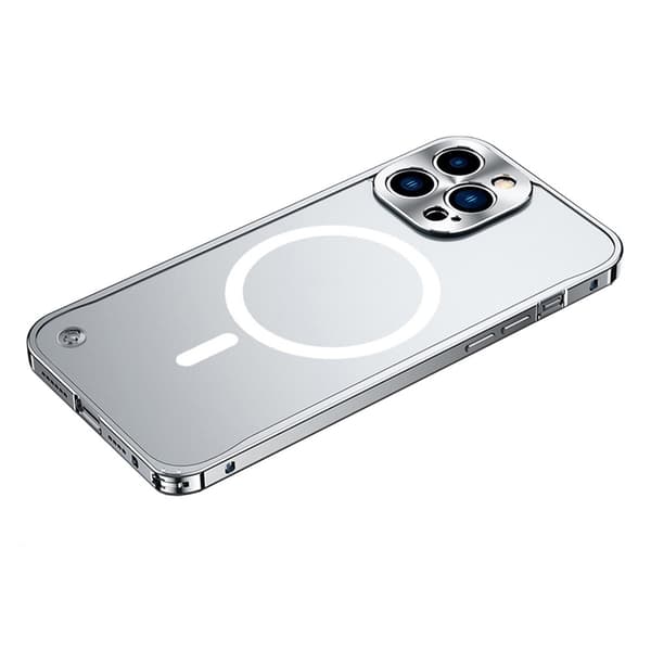 Silver Magnetisk Ram Fodral med Sjöhästspänne Kompatibelt med iPhone 17 Pro
