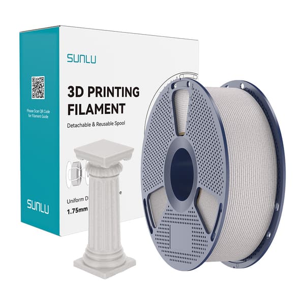 Sunlu PLA High-Speed Marble-filament, ljusgrått – marmorliknande 3D-utskrifter upp till 600 mm/s