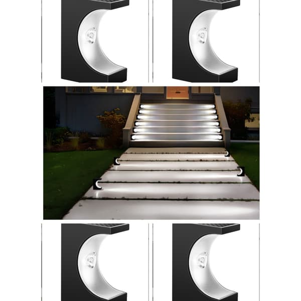 Udendørs Solar Trappelys - Hvidt Lys, Nem Installation 4-pack 4-pack