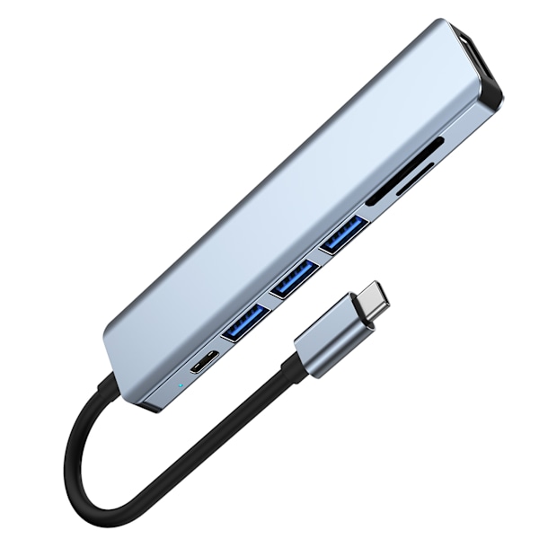 7-in-1 Type-C Hub: HDMI, PD, SD/TF, USB 3.0 & 2.0 -porttia