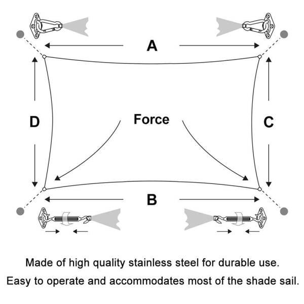 Triangle Shade Sail Hardware Kit