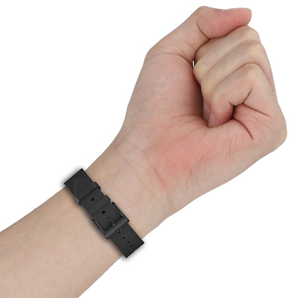 Armband i äkta Läder för Samsung Watch 4 5 6 7 Svart