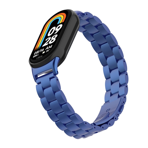 Stilfullt armband i rostfritt stål för Xiaomi Mi Band 9 Blå