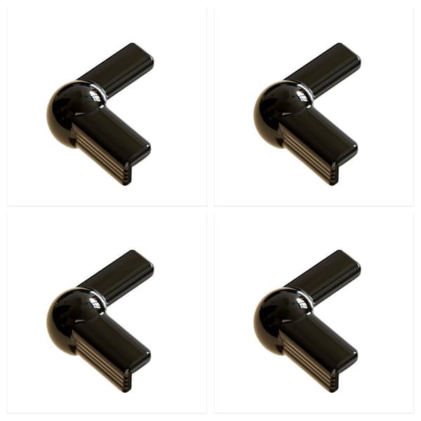 Svarta L-formade hörnskydd med airbag (4-pack)