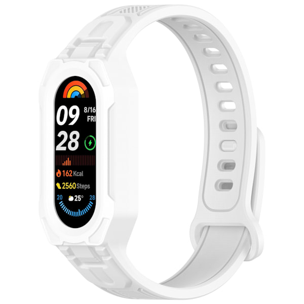 Universellt silikonarmband för Xiaomi Mi Band 9, 8, 7, 6, 5 Vit