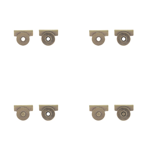 8-pack magnetiska väsksnören i canvas, självhäftande utan sömnad Brons
