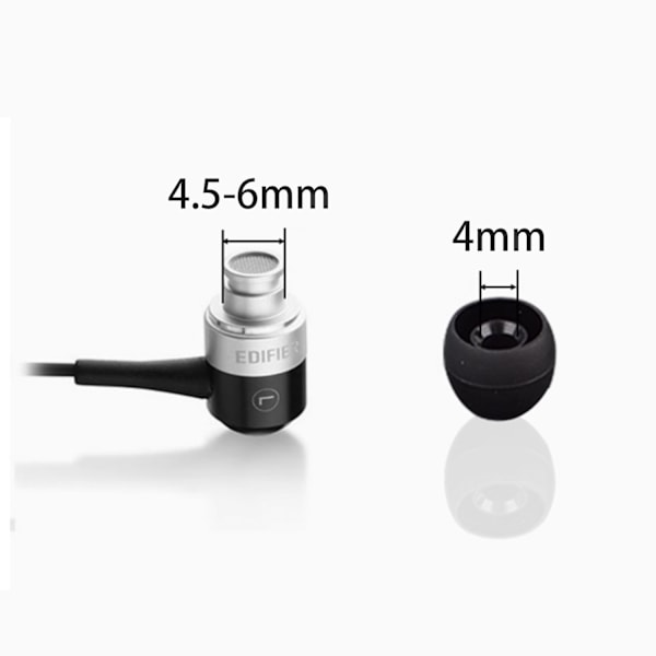 INF Silikonöronkuddar för 4,5-6 mm in-ear-hörlurar 3 storlekar 18 par Svart