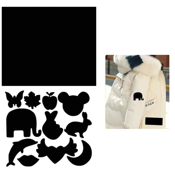 Iron-On Patch, ingen syning påkrævet Black Black
