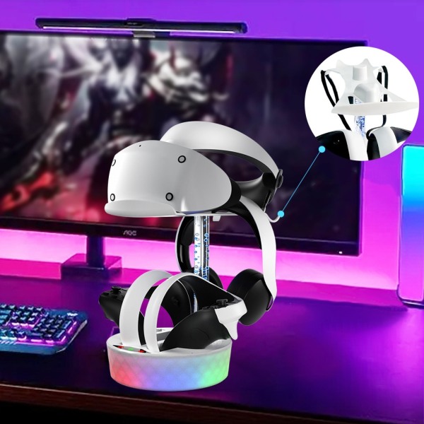 Laddstation för PS VR2 med RGB-ljus