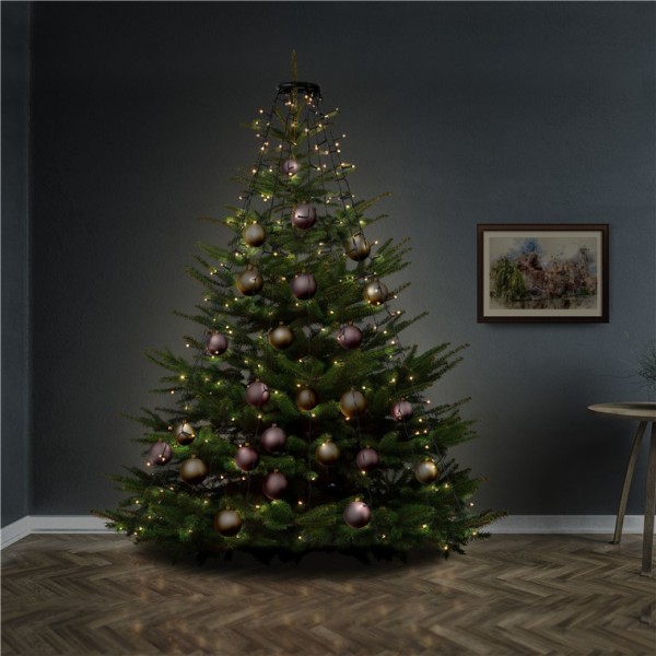 200 LED överkast julgransbelysning med ring, 8x 1,5 m
