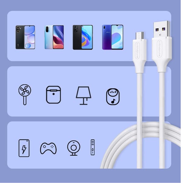 US026 USB-A til Micro USB-kabel, 3 a og 20 w hurtig opladning, fleksibelt TPE-design 3 m 3 m
