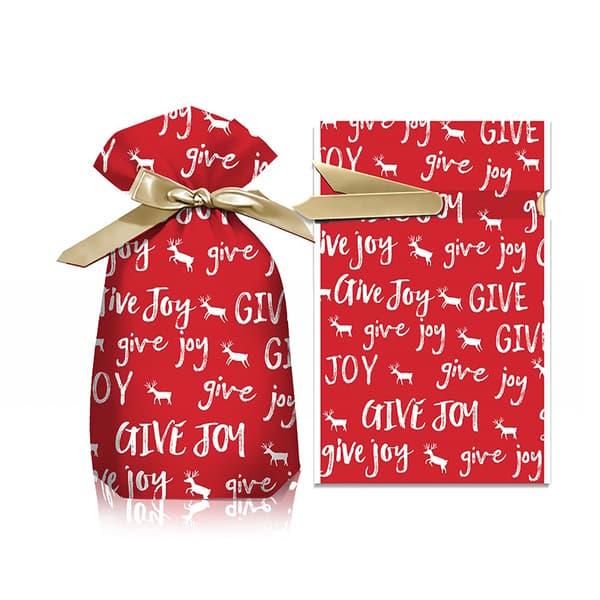 Röda Julgodisväskor - Presentpåsar för att Dela Glädje 12x17cm (50-pack) med Dragsko