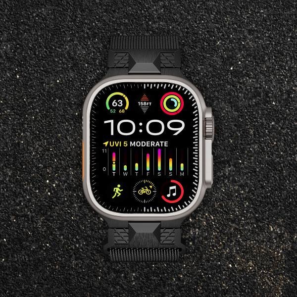 Rustfrit stålurrem til Apple Watch 42/44/45/49 mm Sort