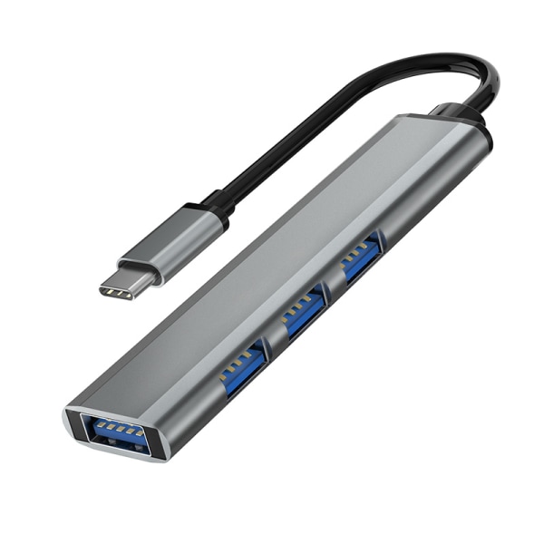 USB-C till USB 3.0 Hub med 4-portar Silvergrå