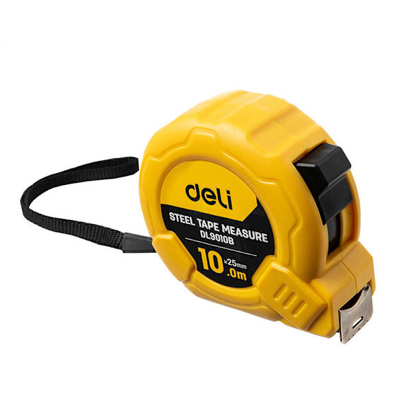 Stålmåttband 10m/25mm Deli Tools EDL9010B (gul)