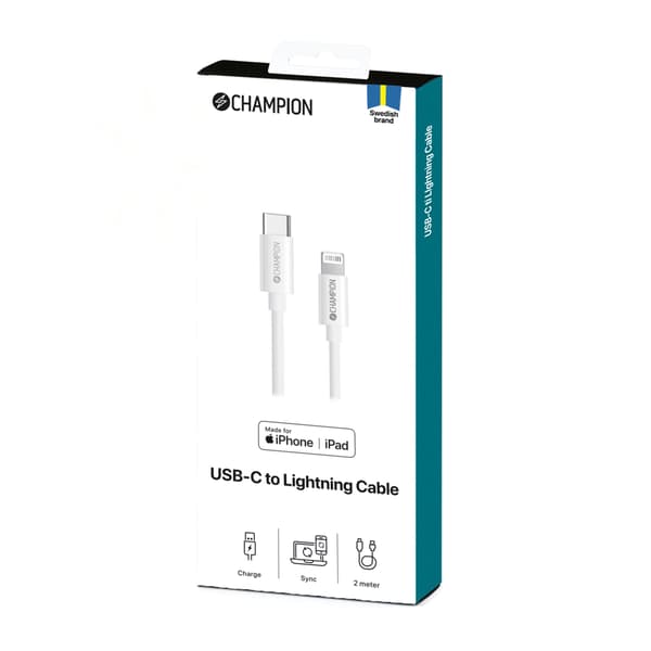 USB-C - Lightning-kaapeli 2m valkoinen