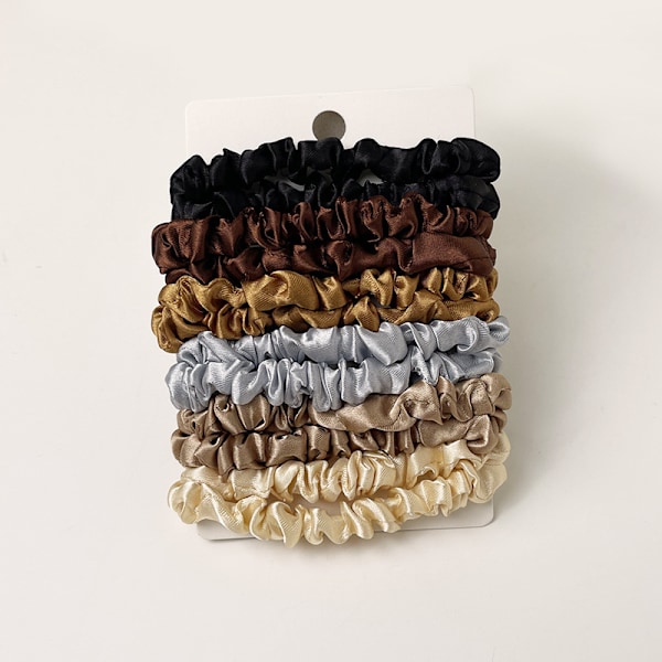 Sæt med 12 flerfarvede hårelastikker MultiColor
