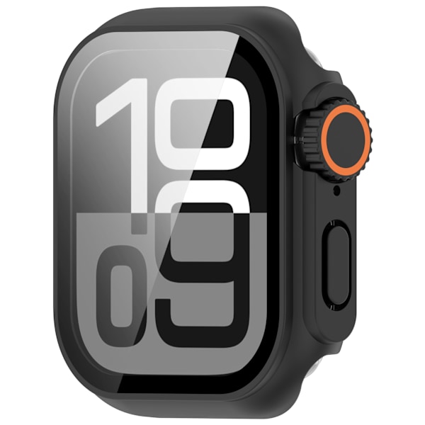 Beskyttende etui til Apple Watch - hård PC og hærdet glas Sort 45 mm