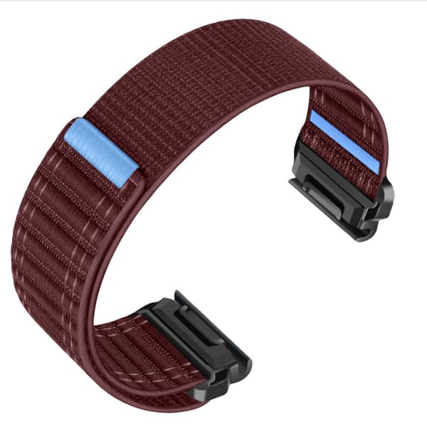 22mm Nylon urrem til Garmin Fenix 8/567X/pro/Epix 935/965 DarkRed DarkRed