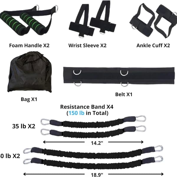 Boksning Resistance Band Set 150 lbs 150 lbs