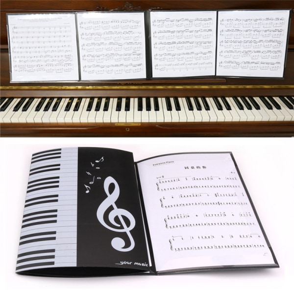 Nodemappe, klaver nodebind 6 sider A4 størrelse