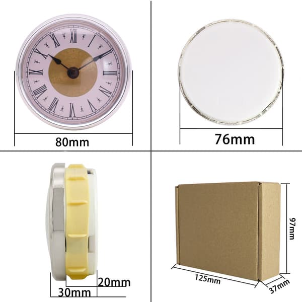 Kvartsur Miniklocka med Arabiska Siffror, 80 mm