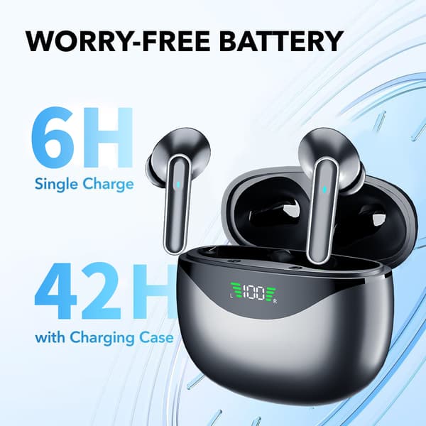Trådlösa 5.4 Bluetooth-hörlurar DP4 Lång batteritid Black Black