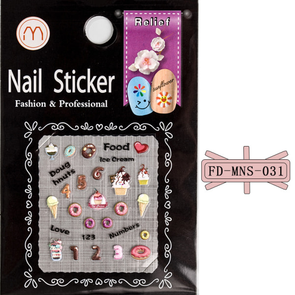 5D Nail Art Stickers 12 ark MultiColor