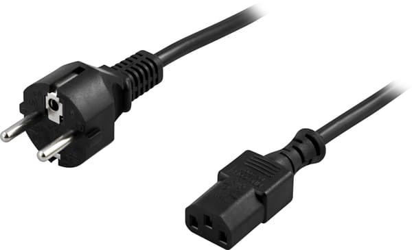Device cable PC & wall socket straight CEE 7/7 & IEC C13 5m