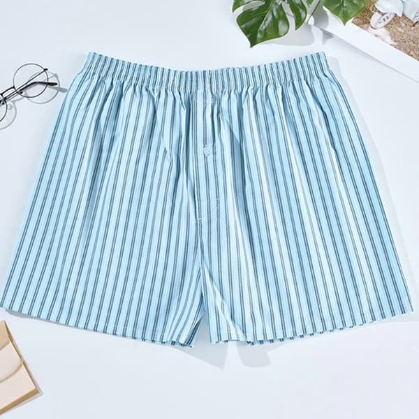 Lös boxershorts i vävd bomull för män 5-pack M M